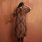 trueBrowns Brown Floral Print Kaftan Kurta Set | Swadesiicart