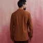 trueBrowns Men's Brown Cotton Mandarin Collar Stylized Kurta | Swadesiicart