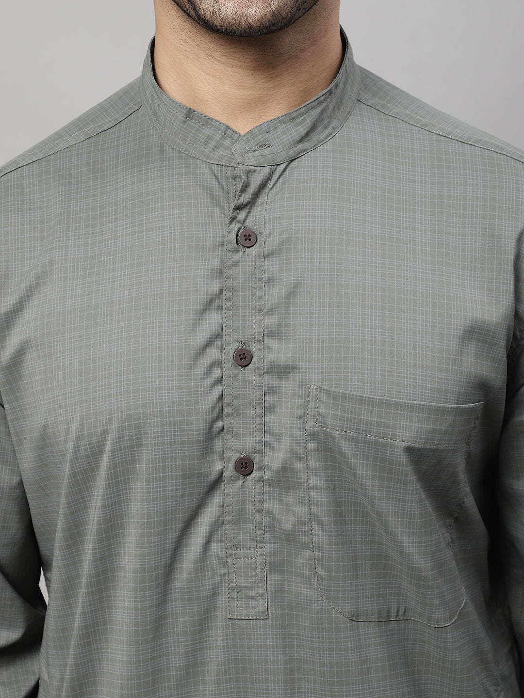 Even Apparels Multi Pure Cotton Kurta With Band Collar | Swadesiicart