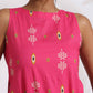 trueBrowns Pink Cotton Print Sleeveless Kurta Set | Swadesiicart