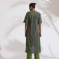 trueBrowns Grey Cotton Print Highlow Kurta Set | Swadesiicart