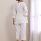 trueBrowns White Dobby Baggy Sleeve Co-Ord Set - Swadesiicart