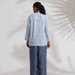 trueBrowns Blue Cotton Check Shirt Top Co-ord Set - Swadesiicart