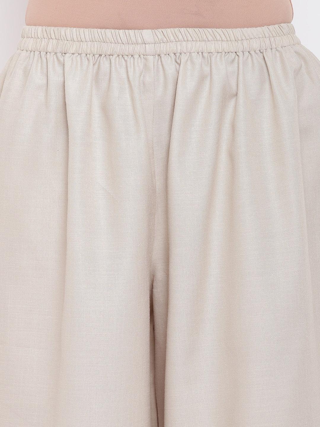 trueBrowns Linen Cotton Rose Kurta Pant Set | Swadesiicart