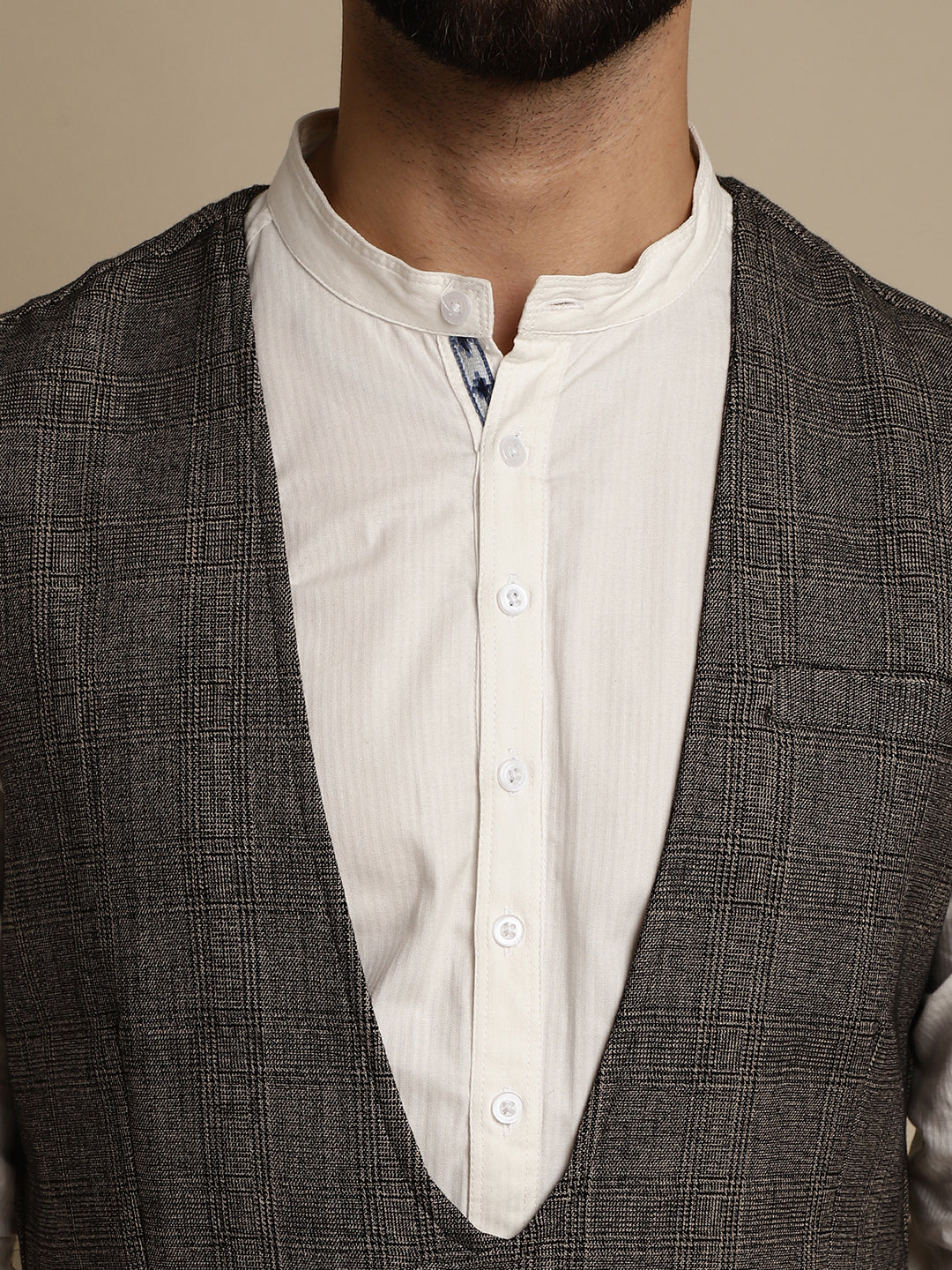 Even Apparels Men's Brown Double Breast Waistcoat | Swadesiicart