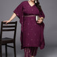 Ahalyaa Plus Size Floral Printed Kaftan Kurta with Trousers | Swadesiicart