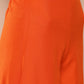 InWeave Women's Orange Strappy Set With Blue Chinnon Print Silk Dupatta - Swadesiicart