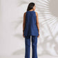 trueBrowns Blue Slub Co-ord Set - Swadesiicart