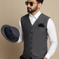 Even Apparels Men's Grey Waistcoat with welt pockets | Swadesiicart