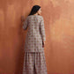 trueBrowns Off White Geometric Print Sharara Set | Swadesiicart