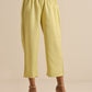 trueBrowns Spark Green Slub High Slit Kurta Pant Set | Swadesiicart