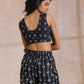 trueBrowns Black White Geometric Print Cotton Pant Suit Set | Swadesiicart