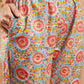 InWeave Women's Light Blue Floral Jaal Gota Work Straight Kurta Pant Set - Swadesiicart