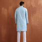 trueBrowns Men's Blue Sequin Chanderi Kurta | Swadesiicart