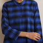 trueBrowns Blue Check Flared Winter Dress | Swadesiicart
