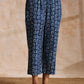 trueBrowns Indigo Dabu Floral Print Cotton Kaftan Co-Ord Set - Swadesiicart