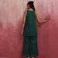 trueBrowns Dark Green Cotton Dobby Kurta Co-ord set - Swadesiicart