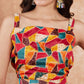 InWeave Women's Multi Color Trangle Skirt Saree - Swadesiicart