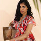 trueBrowns Maroon Muslin Ikat Ready to Wear Saree | Swadesiicart