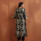 trueBrowns Black Metallic High Slit Kurta Set | Swadesiicart