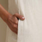 trueBrowns Off White Cotton Linen Angrakha Kurta Pant Set | Swadesiicart