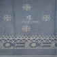 Powder Grey Coloured Block Print Semi Chanderi Saree By Gayathri Reddy Designer Studio | Swadesiicart