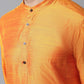 Even Apparels Orange Solid Kurta With Band Collar | Swadesiicart