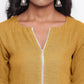 trueBrowns Pure Cotton Gota Slit Kurta Set | Relove | Swadesiicart