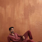 trueBrowns Men's Rust Cotton Dobby Kurta | Swadesiicart