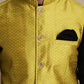 Even Apparels Men's Yellow Mandarin Collar Waistcoat | Swadesiicart