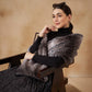 InWeave Women's Dark Grey Duble Shade Long Faux Fur Cape - Swadesiicart