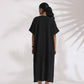 trueBrowns Black Cotton Schiffli Slit Dress | Swadesiicart