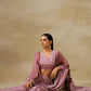 trueBrowns Dark Mauve Bandhani Printed SilkReady to Wear Saree | Swadesiicart