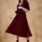 InWeave Women's Burgundy Long Faux Fur Cape - Swadesiicart