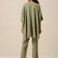 trueBrowns Sage Slub Texture Boxy Fit High Low Co-Ord Set - Swadesiicart