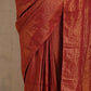 trueBrowns Maroon Gold Metallic Ready To Wear Plus Size Saree | Swadesiicart