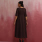 trueBrowns Cola Cotton Dobby Dress | Swadesiicart