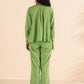 trueBrowns Green Cotton Dobby Short Co-ord Set - Swadesiicart