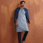 trueBrowns Men's Blue Chanderi Kurta | Swadesiicart