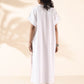 trueBrowns White Cotton Oversized Dress | Swadesiicart