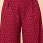 InWeave Women's Maroon Chikankari Long Anarkali Kurta Palazzo Set W Dupatta - Swadesiicart