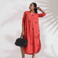 trueBrowns Orange Cotton Embroidered Flared Dress | Swadesiicart