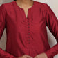 trueBrowns Red Silk Kurta Co-ord Set - Swadesiicart