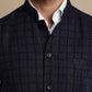 Even Apparels Men's Blue Mandarin Collar Waistcoat | Swadesiicart