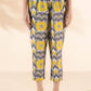 trueBrowns Yellow Cotton Ikat Sleeveless Kurta Pant Set | Swadesiicart