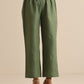 trueBrowns Olive Green Slub Relaxed Placket Co-Ord Set - Swadesiicart
