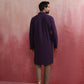trueBrowns Men's Purple Mandarin Collar Kurta | Swadesiicart