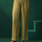 trueBrowns Green Square Viscose Silk Side Gathered Co-ord Set - Swadesiicart