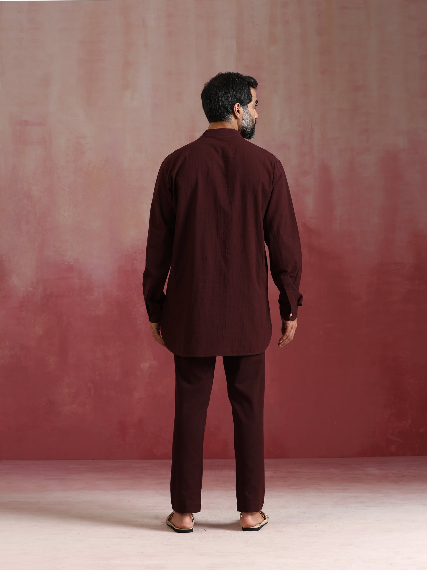 trueBrowns Men's Cola Cotton Mandarin Collar Kurta Co-ord set - Swadesiicart