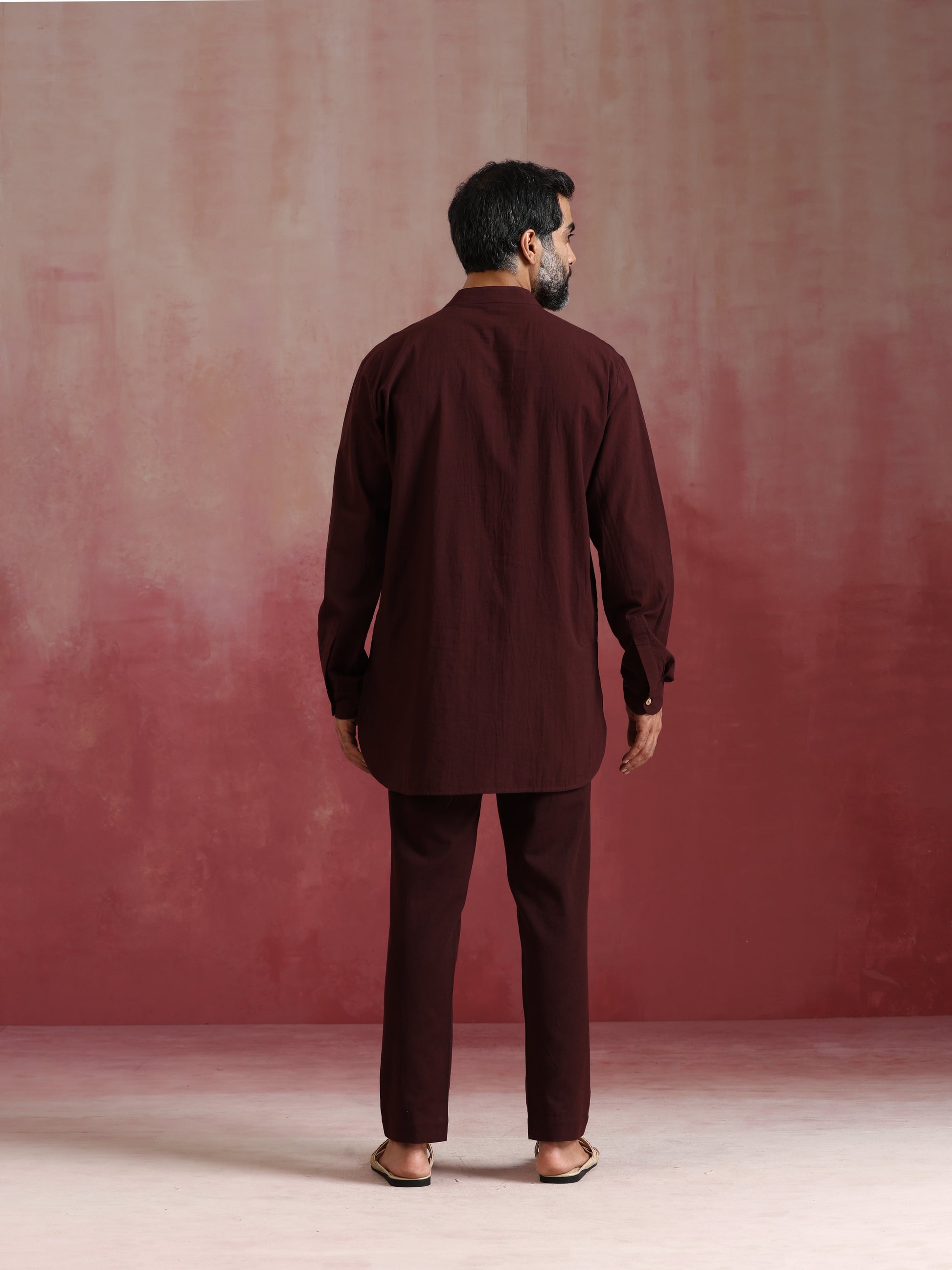 trueBrowns Men's Cola Cotton Mandarin Collar Kurta Co-ord set - Swadesiicart